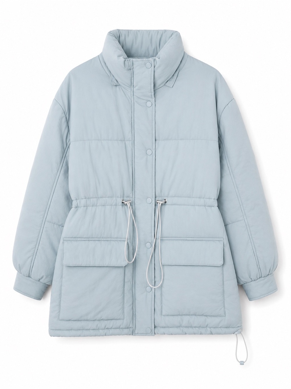 Princess Polly Light Blue Puffer Parka Jacket XS/S